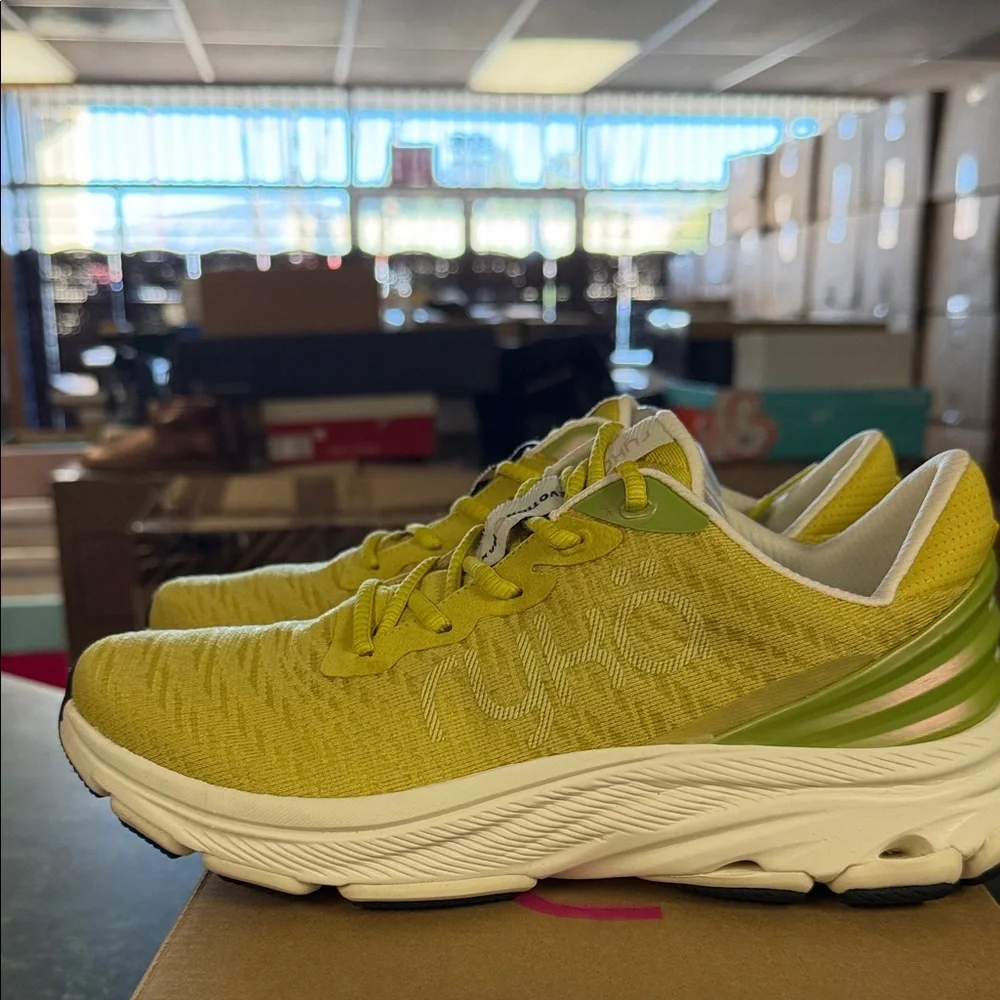 Ryka Yellow and Green Knit Walking Sneakers